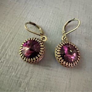 JBB Joshua Benbassat Gold  Tone Crystal Dangle Earrings